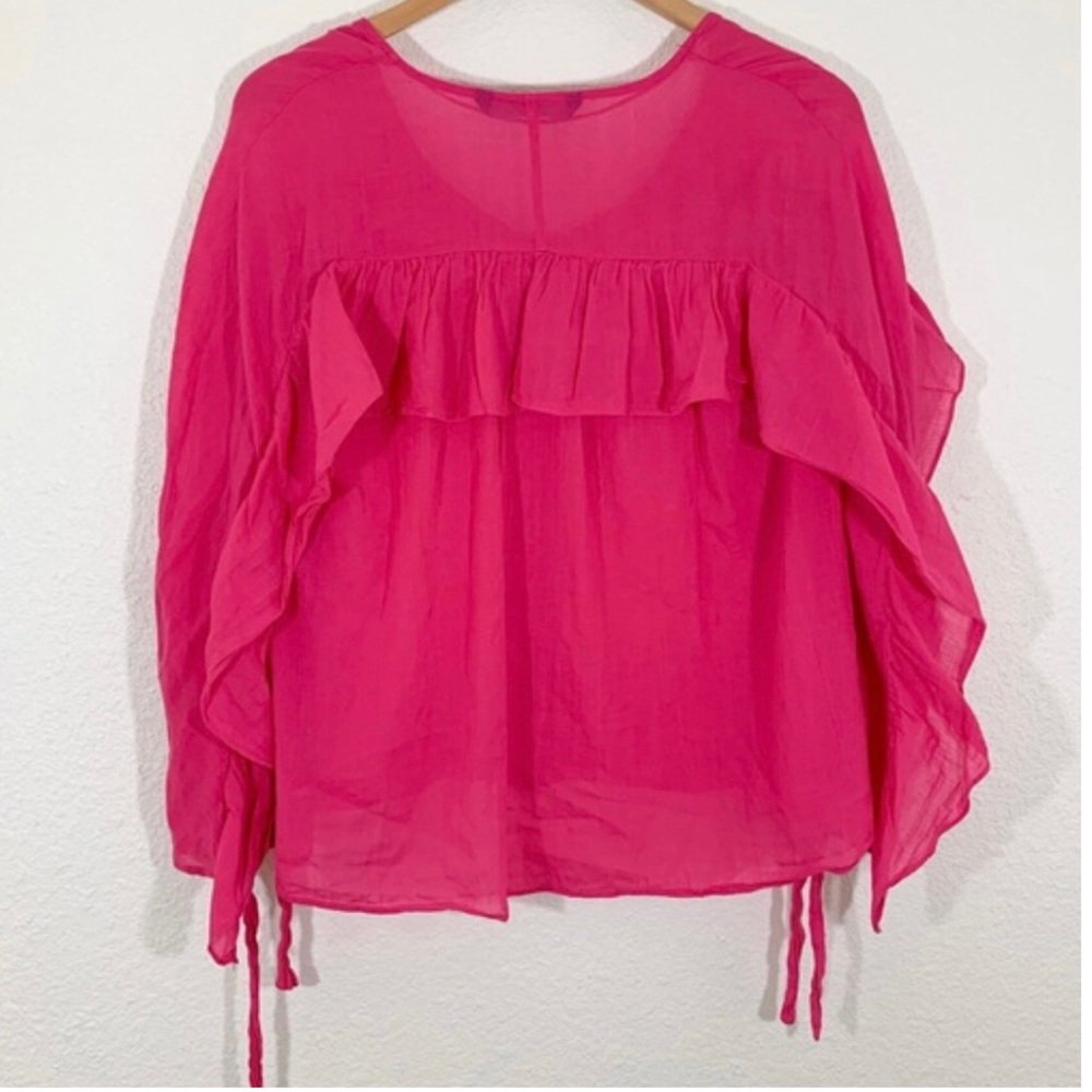 Zara Basic Collection Hot Pink Ruffles Blouse - image 5